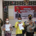 Polres Tapteng Distribusi Penyaluran Bantuan Tunai Kepada PKL dan Warung Tahap I