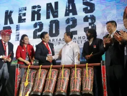 Prabowo Hadiri Rakernas Marga Simbolon di Jakarta